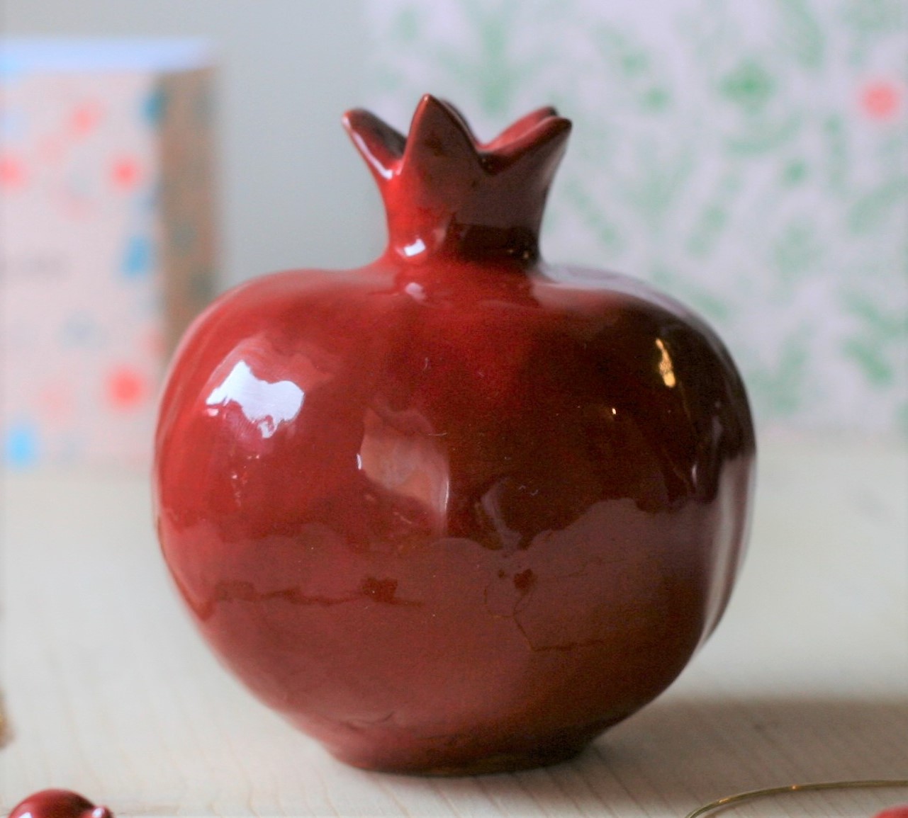 Immagine di Vaso scultura Melagrana+ formato piccolo colore rosso