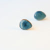 Coppia di orecchini di ceramica a forma di goccia, colore azzurro