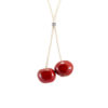 Collana bimba ciliegia collana bimba frutta con ciondoli in ceramica a forma di ciliegie